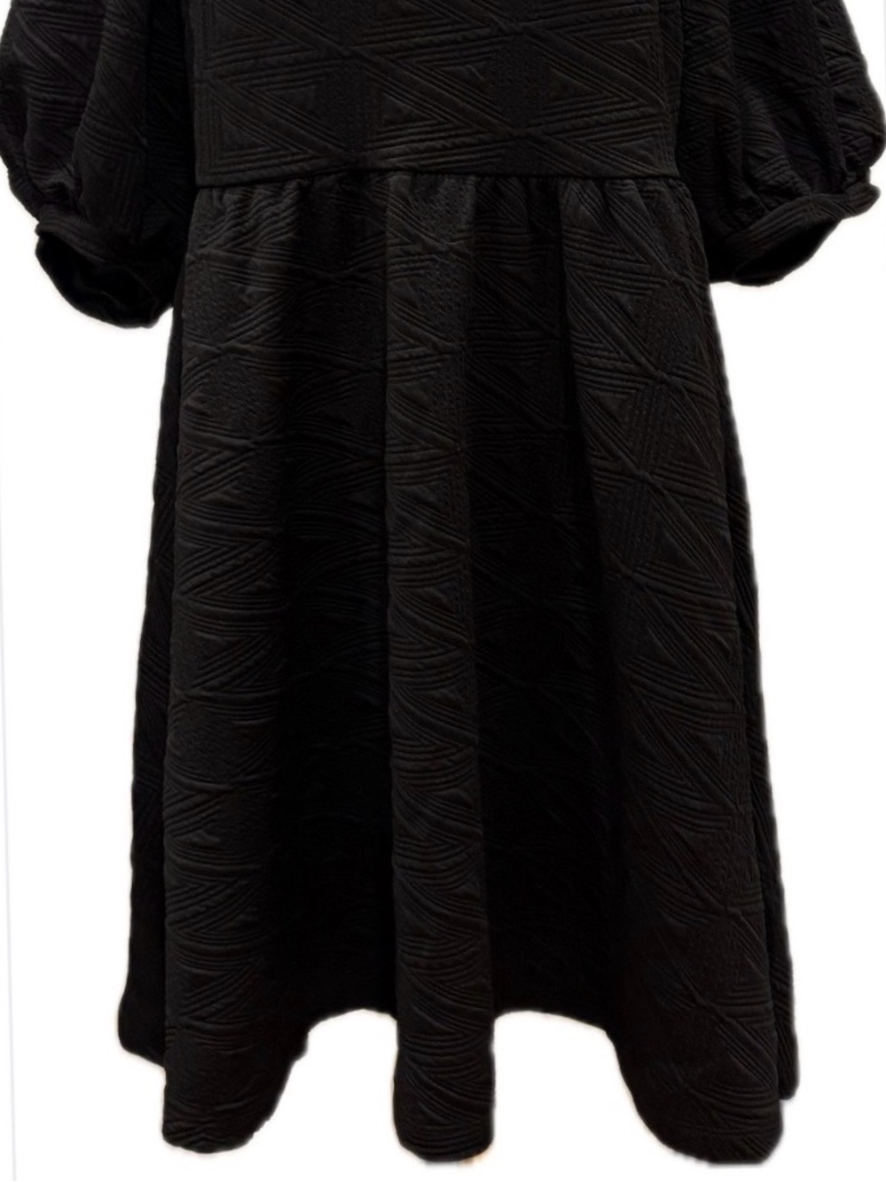 Free People NWT Black Square Neck Puff Sleeves Babydoll Mini Dress XL - Picture 4 of 12
